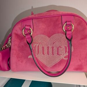 Juicy Couture Fuchsia Satchel with Heart Design